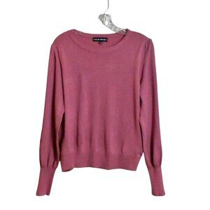 Catherine Malandrino Long Sleeve Pullover Sweater Cardigan Top Pink Size L